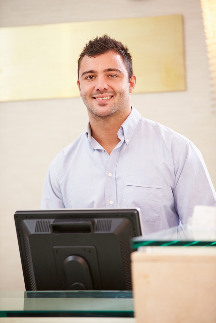 Male Receptionist at Hotel 